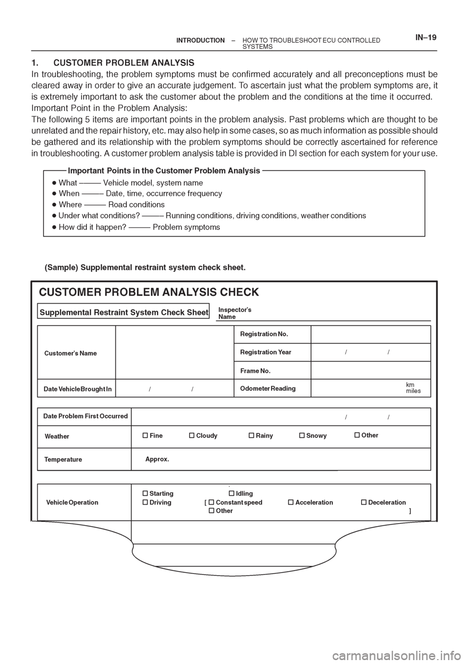 TOYOTA AVENSIS 1997 Service Owners Manual TOYOTA AVENSIS 1997 Service Owners Manual