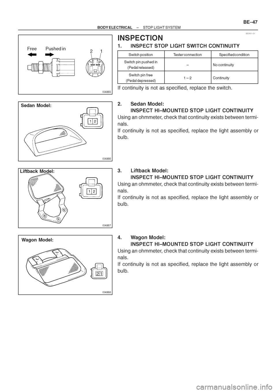 TOYOTA AVENSIS 1997  Service Repair Manual 