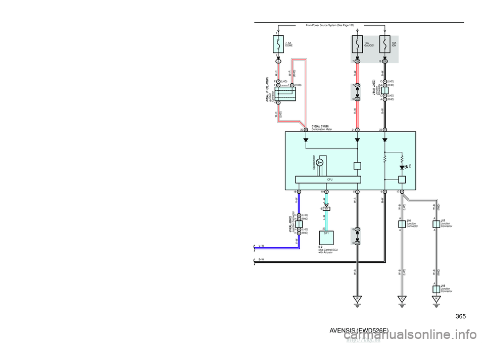 TOYOTA AVENSIS 2003 Service Repair Manual 364AVENSIS (EWD526E)
EPS
E14
(
A )
, E15 (
B )
M
Torque Sensor
EPS Motor
32
51
EMPS
Relay
WL SPD
PGND
PIG RLY IDUP
IG SIL TC TS
BA
DB A5
C
29
B
12 B 2B 4B11
50A
EMPS
1
7. 5A
ECU–IG
From Power Source TOYOTA AVENSIS 2003 Service Repair Manual 364AVENSIS (EWD526E)
EPS
E14
(
A )
, E15 (
B )
M
Torque Sensor
EPS Motor
32
51
EMPS
Relay
WL SPD
PGND
PIG RLY IDUP
IG SIL TC TS
BA
DB A5
C
29
B
12 B 2B 4B11
50A
EMPS
1
7. 5A
ECU–IG
From Power Source