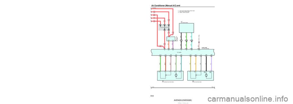 TOYOTA AVENSIS 2003 Service Repair Manual 510AVENSIS (EWD526E)
Air Conditioner (Manual A/C) and
HRIN
10A HTR
3
5
2
1
4
HTR Relay
CCC
A1 3 (
A )
, A14 (
B )A/C Control Assembly A/C Amplifier
40A HTR
From Power Source System
(
See Page 120 )
D TOYOTA AVENSIS 2003 Service Repair Manual 510AVENSIS (EWD526E)
Air Conditioner (Manual A/C) and
HRIN
10A HTR
3
5
2
1
4
HTR Relay
CCC
A1 3 (
A )
, A14 (
B )A/C Control Assembly A/C Amplifier
40A HTR
From Power Source System
(
See Page 120 )
D