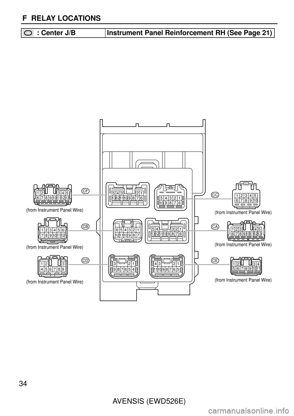TOYOTA AVENSIS 2003  Service Repair Manual 1235
67891011
101112
1213
1011
1011
12134
5
10 4321
9876
87
9
65 1
423 12345
6789
321 456789 43 21
56789
12 345
6789
123456
789
12 3
456789 12345
10
6789
123 45
6789
1011
10 111213
12 34
56789
10
(fro
