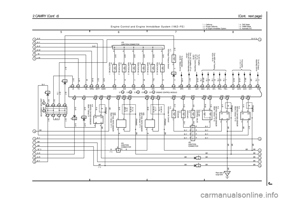 TOYOTA CAMRY 1999  Service Repair Manual J
5
678
2 CAMRY (
Cont  d)(
Cont.  next page)
GR
BR±Y
LG±B
W± R
L
LG
B
W
BR±W
LG±B
B±Y
V± WY± B
R± W
LG
Y± G
R±Y
B
P±B
G± R
G± R
1 2
1 2
1 2
II36 II1
G
R± L
W
Y
R
L
B±R
L±W B± R B±