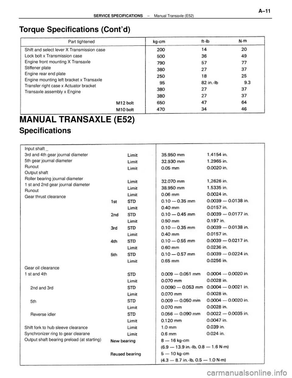 TOYOTA CAMRY V20 1986  Service Information Shift and select lever X Transmission case
Lock bolt x Transmission case
Engine front mounting X Transaxle
Stiffener plate
Engine rear end plate
Engine mounting left bracket x Transaxle
Transfer right