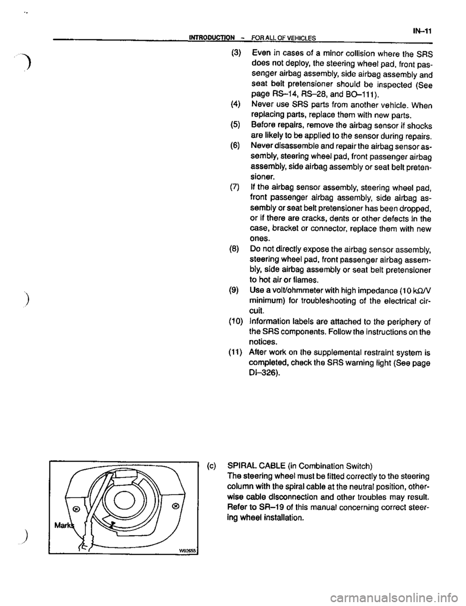 TOYOTA CELICA 1999  Service User Guide 