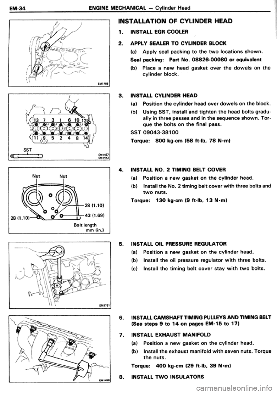 TOYOTA CELICA 1986 Service Workshop Manual TOYOTA CELICA 1986 Service Workshop Manual