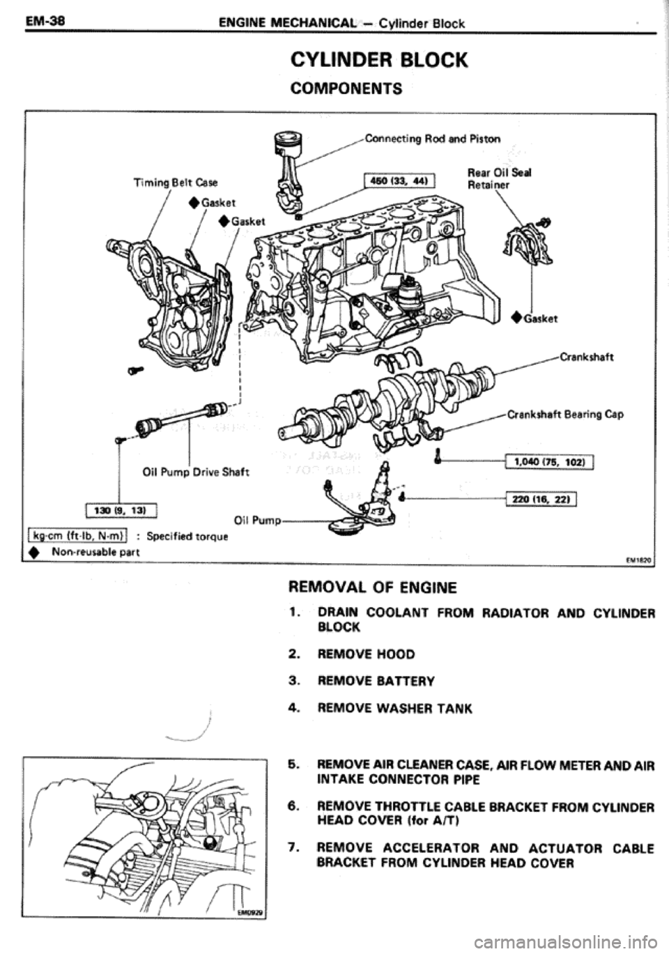 TOYOTA CELICA 1986 Service Workshop Manual TOYOTA CELICA 1986 Service Workshop Manual