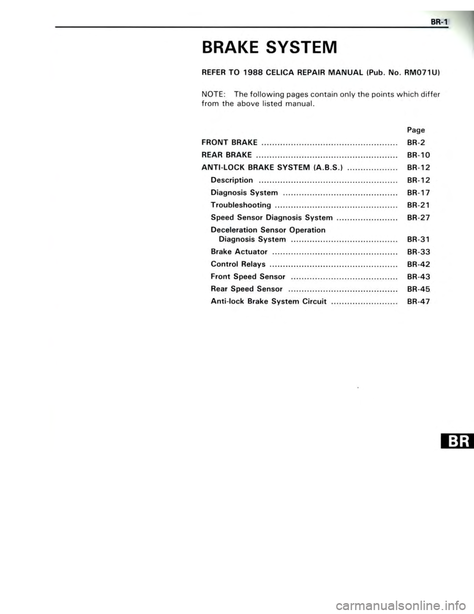 TOYOTA CELICA 1988 Repair Manual TOYOTA CELICA 1988 Repair Manual