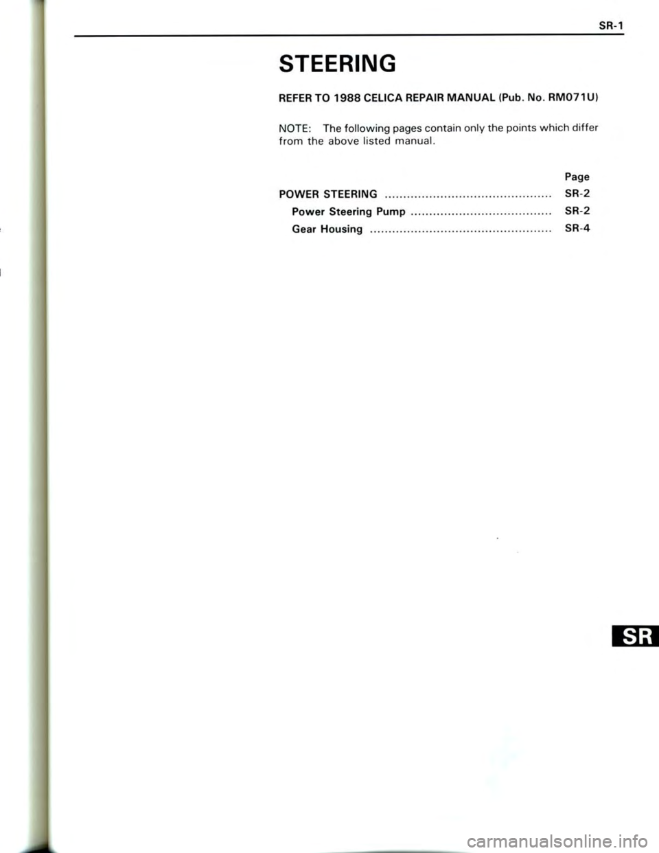 TOYOTA CELICA 1988 Repair Manual TOYOTA CELICA 1988 Repair Manual