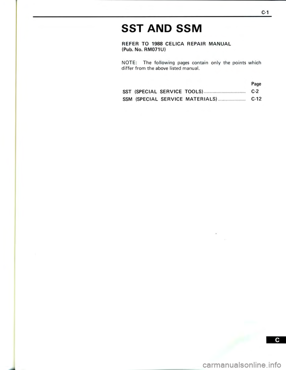 TOYOTA CELICA 1988 Repair Manual TOYOTA CELICA 1988 Repair Manual