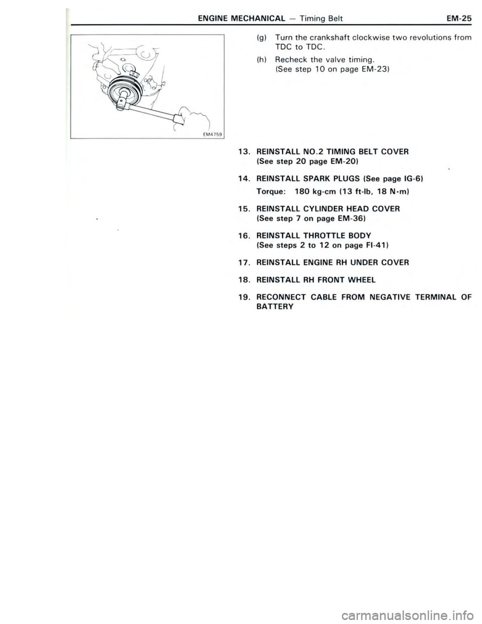 TOYOTA CELICA 1988 Workshop Manual TOYOTA CELICA 1988 Workshop Manual
