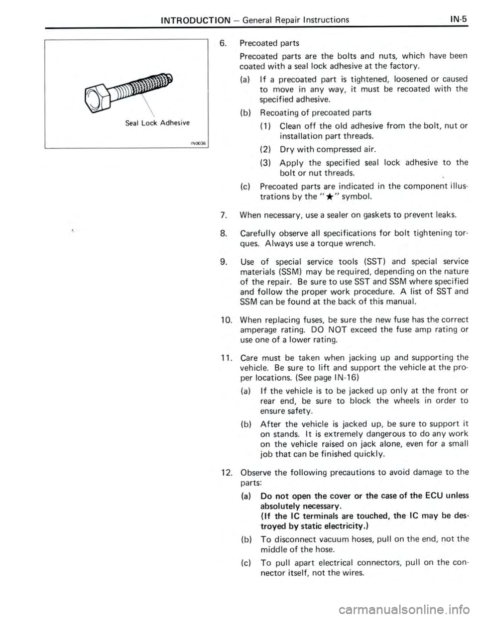 TOYOTA CELICA 1988  Repair Manual 