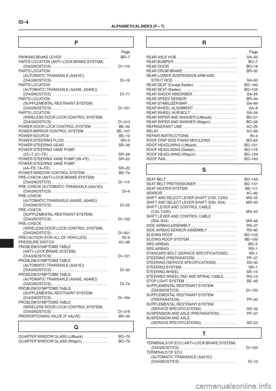 TOYOTA CORONA 1997 Service Repair Manual TOYOTA CORONA 1997 Service Repair Manual