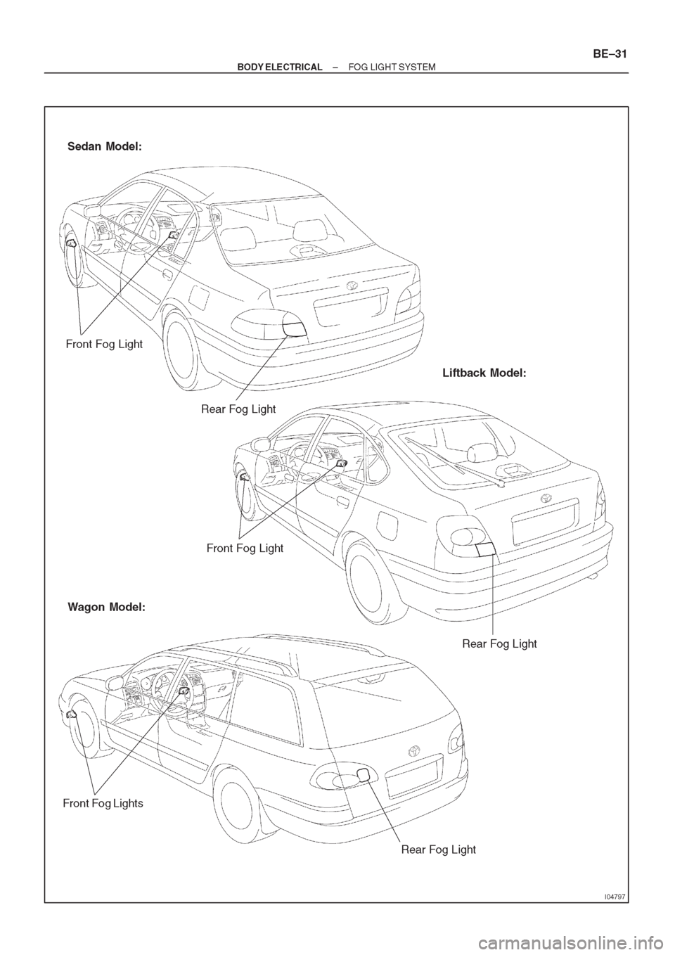 TOYOTA CORONA 1997 Service Repair Manual TOYOTA CORONA 1997 Service Repair Manual