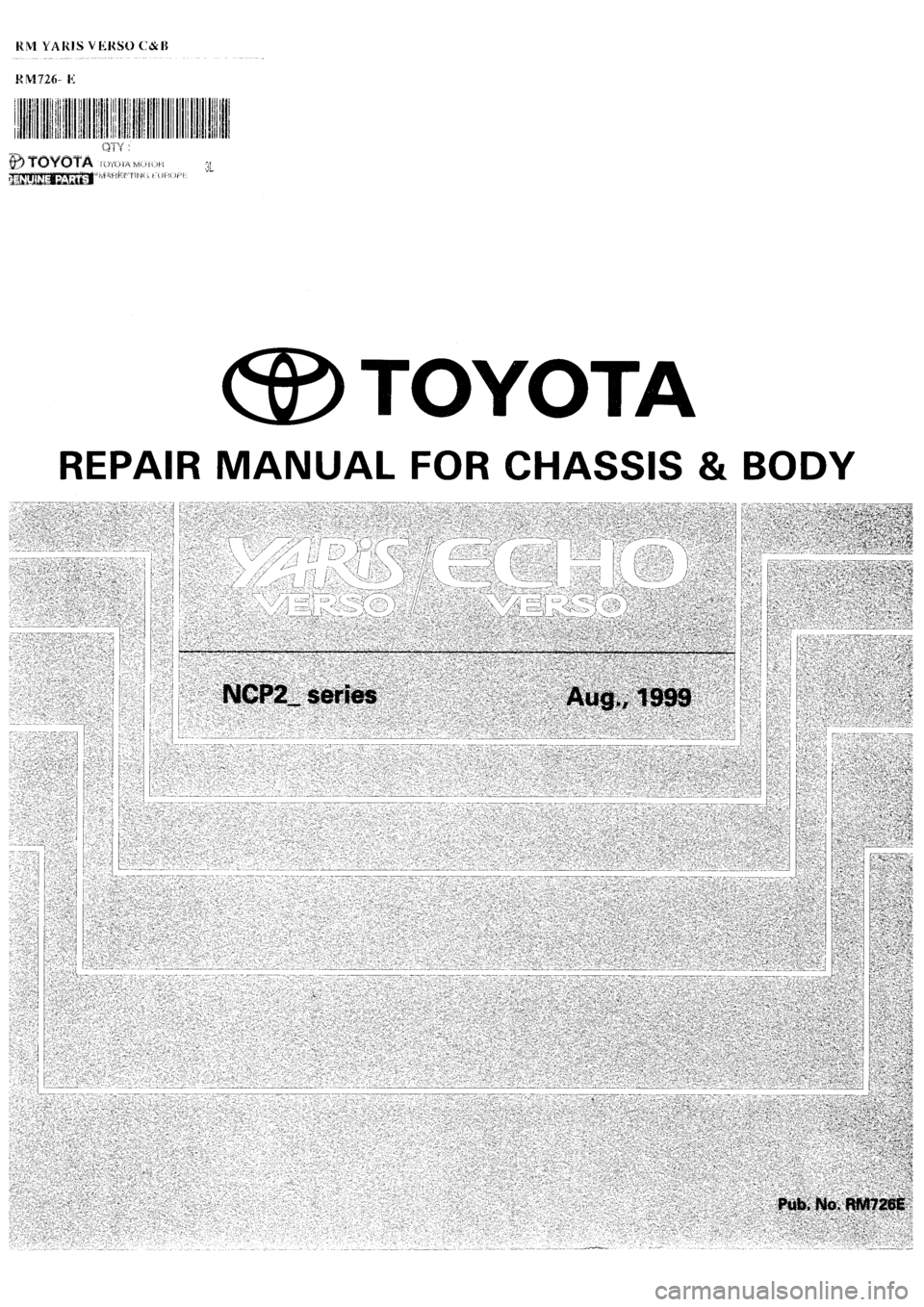 TOYOTA VERSO 1999 Repair Manual TOYOTA VERSO 1999 Repair Manual