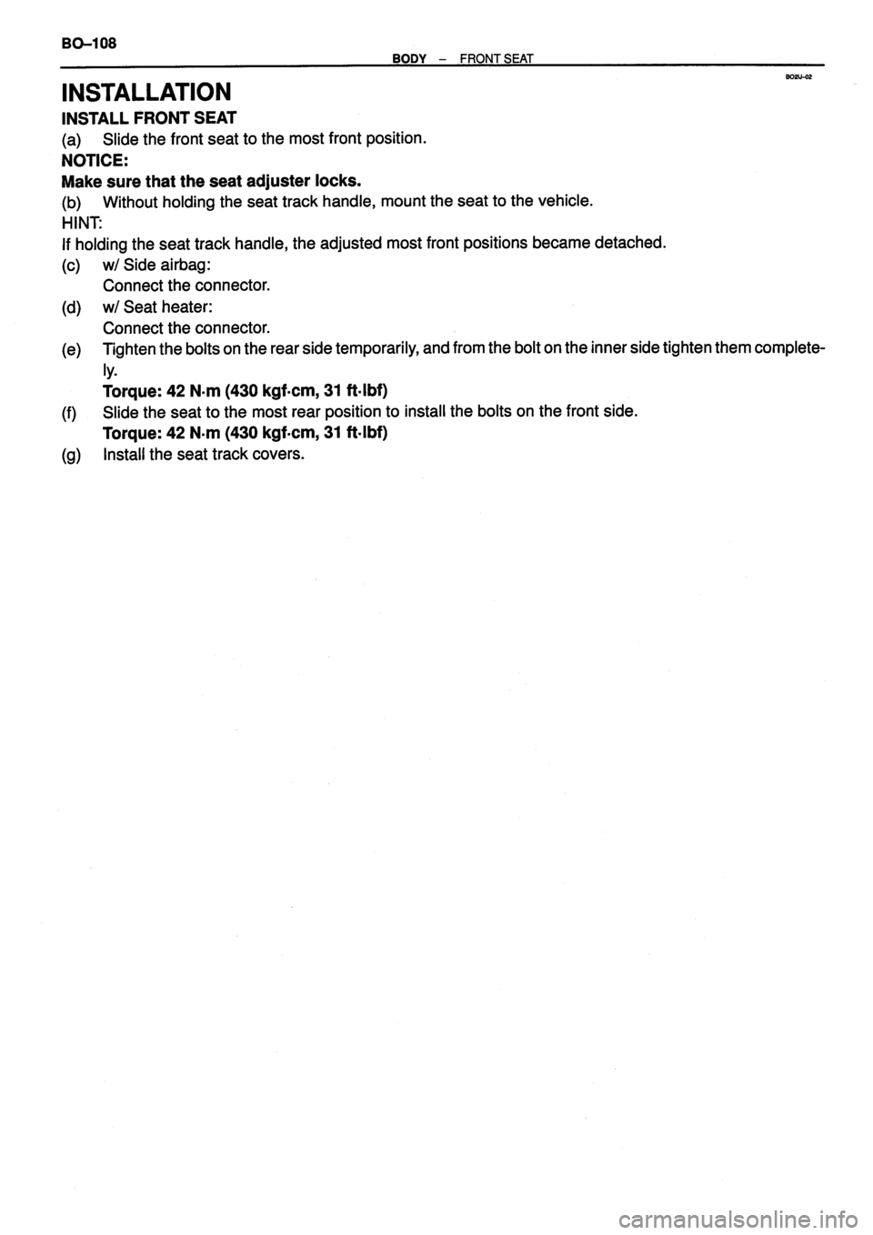 TOYOTA VERSO 1999 Repair Manual TOYOTA VERSO 1999 Repair Manual
