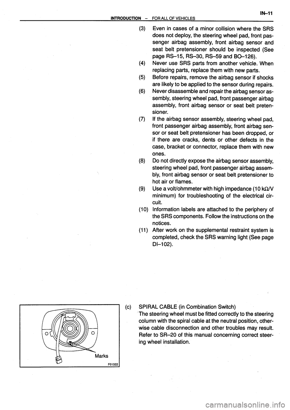 TOYOTA VERSO 1999 Owners Manual TOYOTA VERSO 1999 Owners Manual