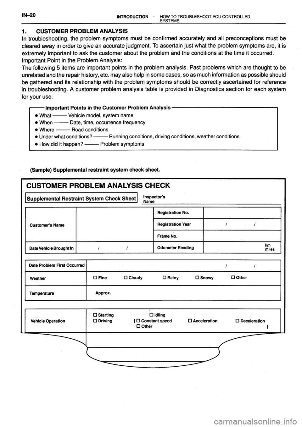 TOYOTA VERSO 1999 Owners Manual TOYOTA VERSO 1999 Owners Manual
