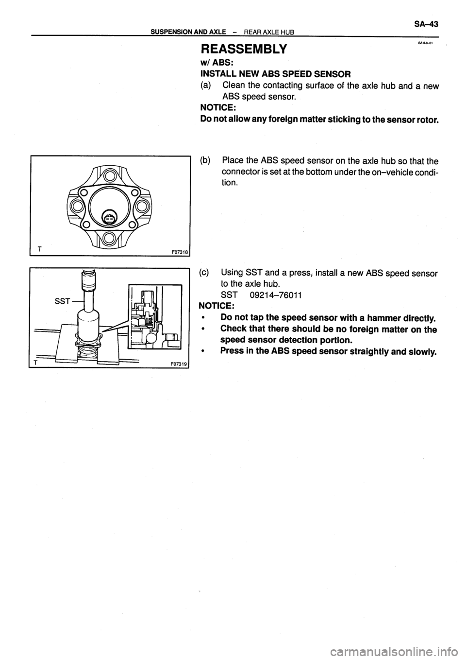 TOYOTA VERSO 1999 Repair Manual TOYOTA VERSO 1999 Repair Manual