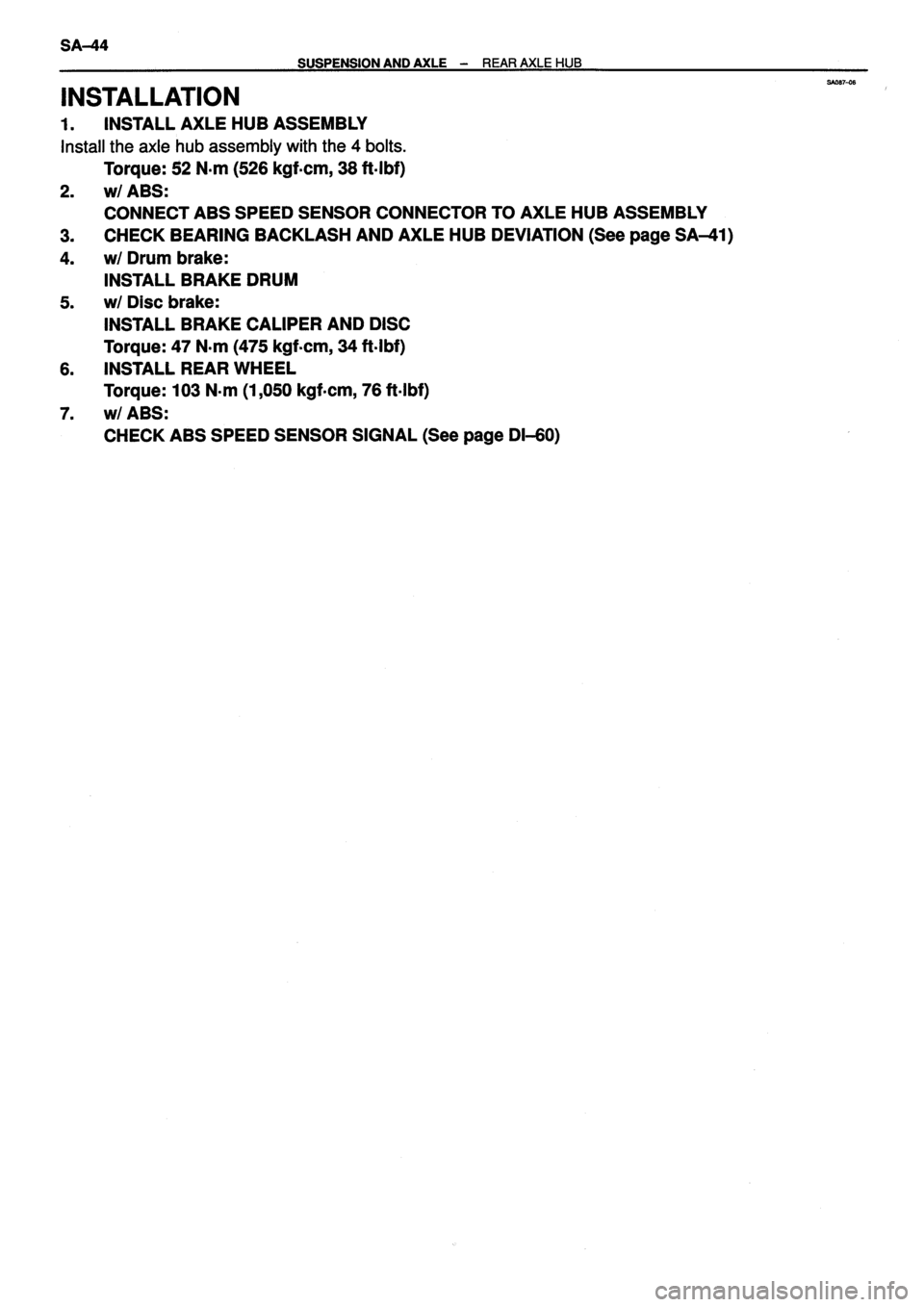 TOYOTA VERSO 1999 Repair Manual TOYOTA VERSO 1999 Repair Manual