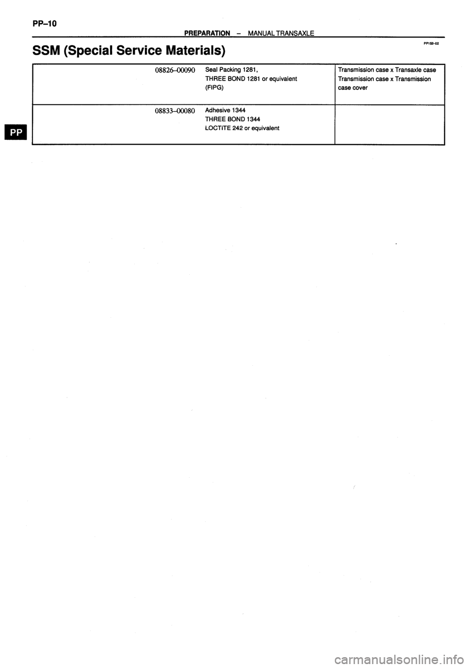 TOYOTA VERSO 1999 Workshop Manual 