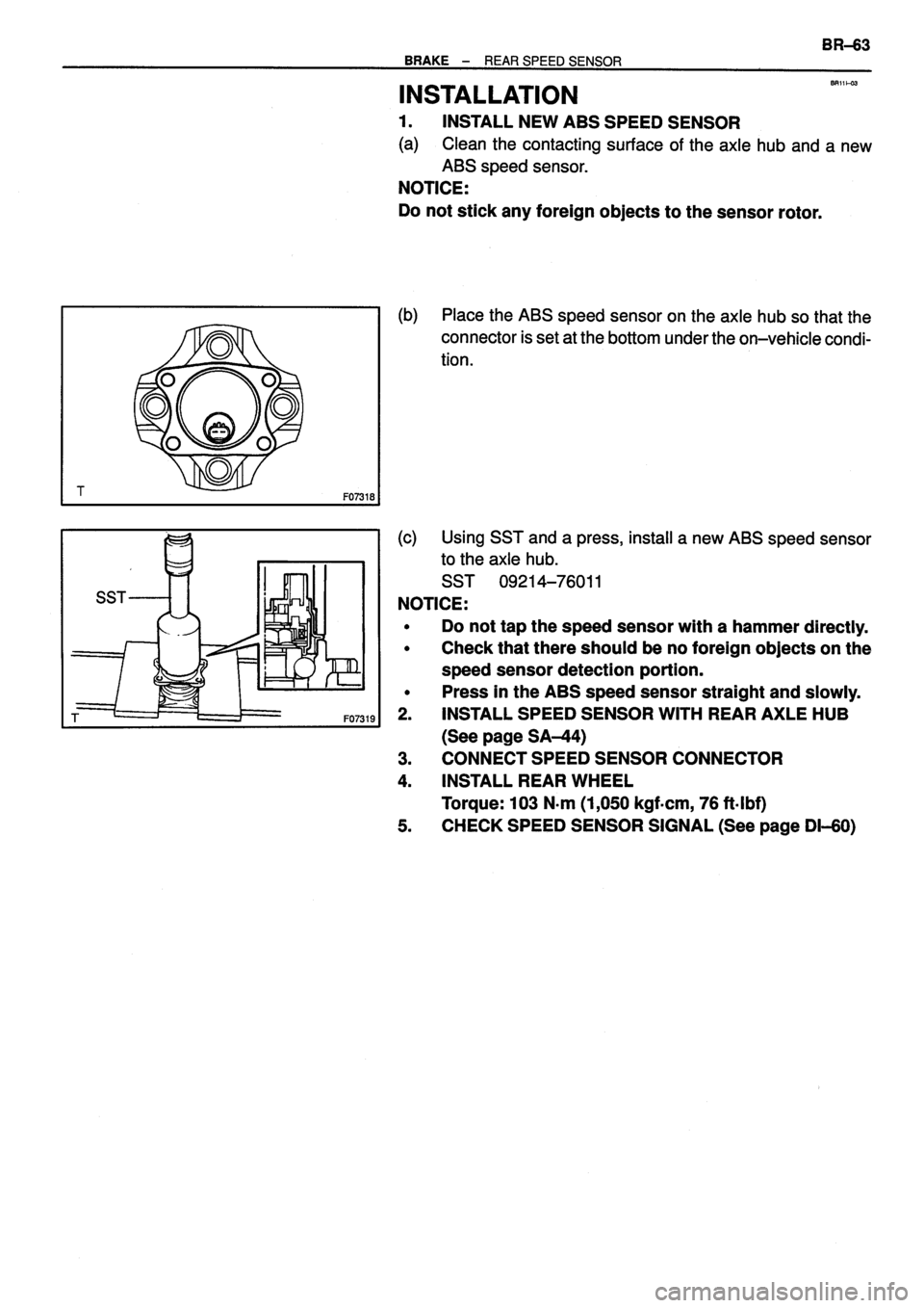 TOYOTA VERSO 1999 Repair Manual TOYOTA VERSO 1999 Repair Manual