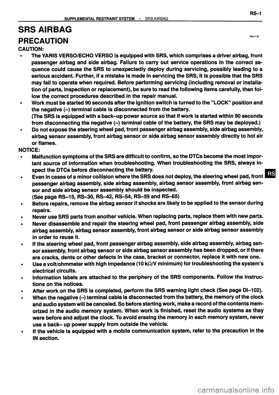 TOYOTA VERSO 1999 Repair Manual TOYOTA VERSO 1999 Repair Manual