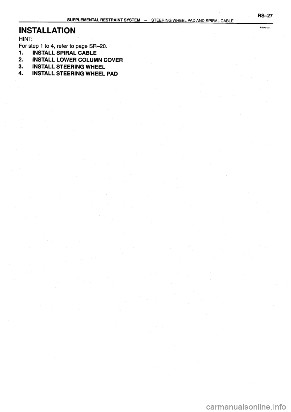 TOYOTA VERSO 1999 Repair Manual TOYOTA VERSO 1999 Repair Manual