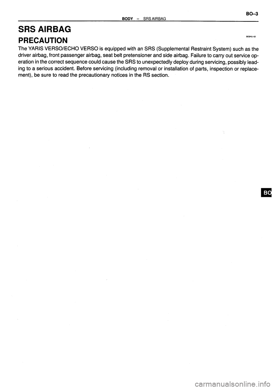 TOYOTA VERSO 1999  Repair Manual 