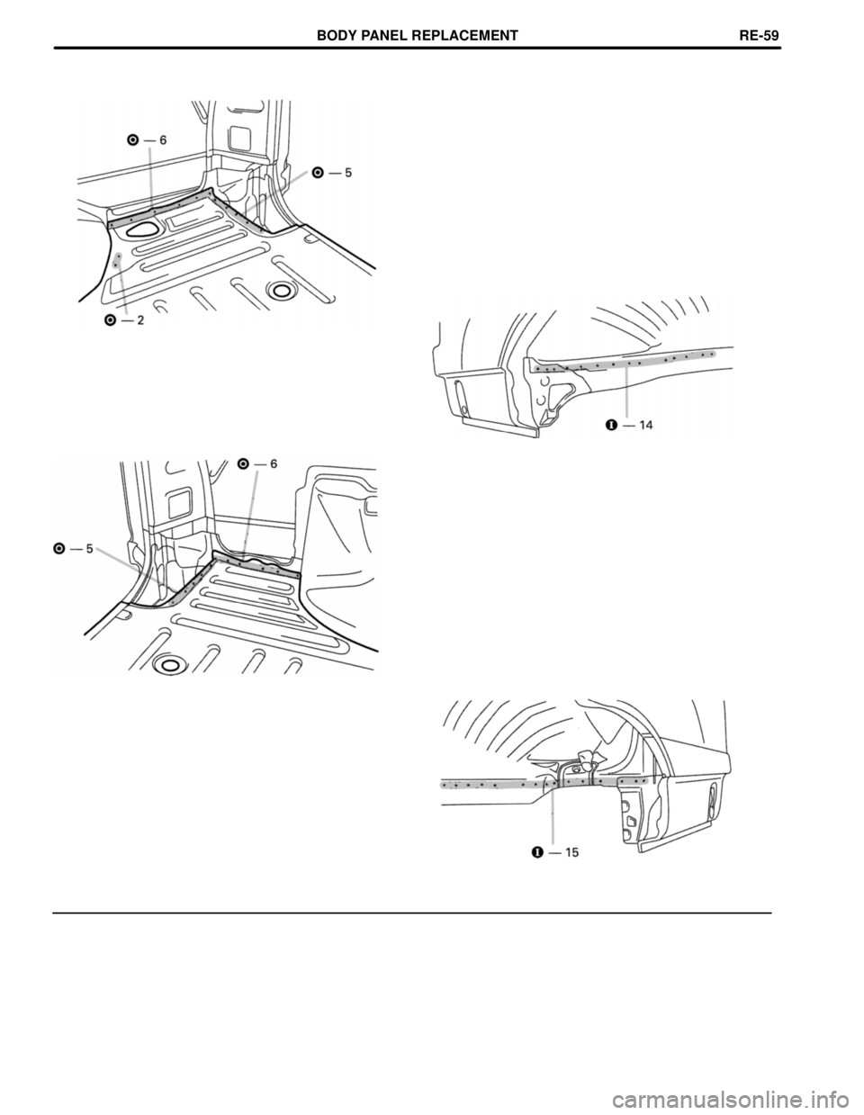 TOYOTA LAND CRUISER 1986 Factory Repair Manual BODY PANEL REPLACEMENTRE-59 TOYOTA LAND CRUISER 1986 Factory Repair Manual BODY PANEL REPLACEMENTRE-59