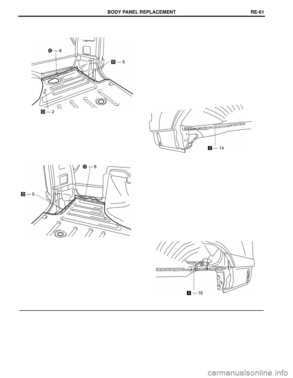 TOYOTA LAND CRUISER 1986 Factory Repair Manual BODY PANEL REPLACEMENTRE-61 TOYOTA LAND CRUISER 1986 Factory Repair Manual BODY PANEL REPLACEMENTRE-61