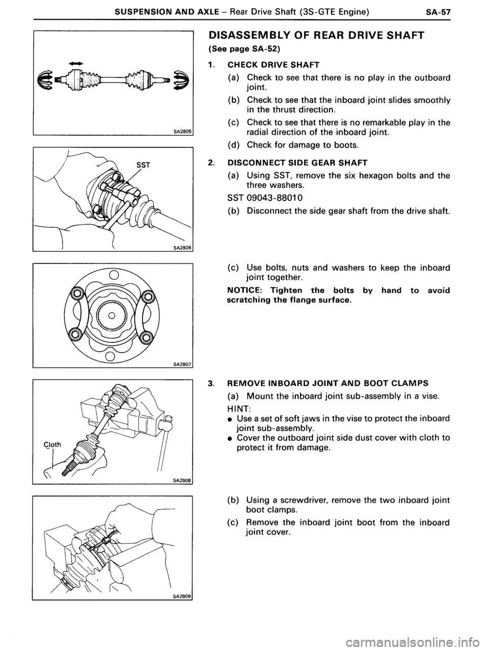 TOYOTA MR-2 1991 Factory Repair Manual TOYOTA MR-2 1991 Factory Repair Manual