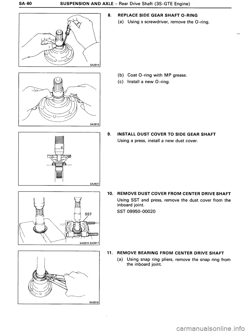 TOYOTA MR-2 1991 Factory Repair Manual TOYOTA MR-2 1991 Factory Repair Manual