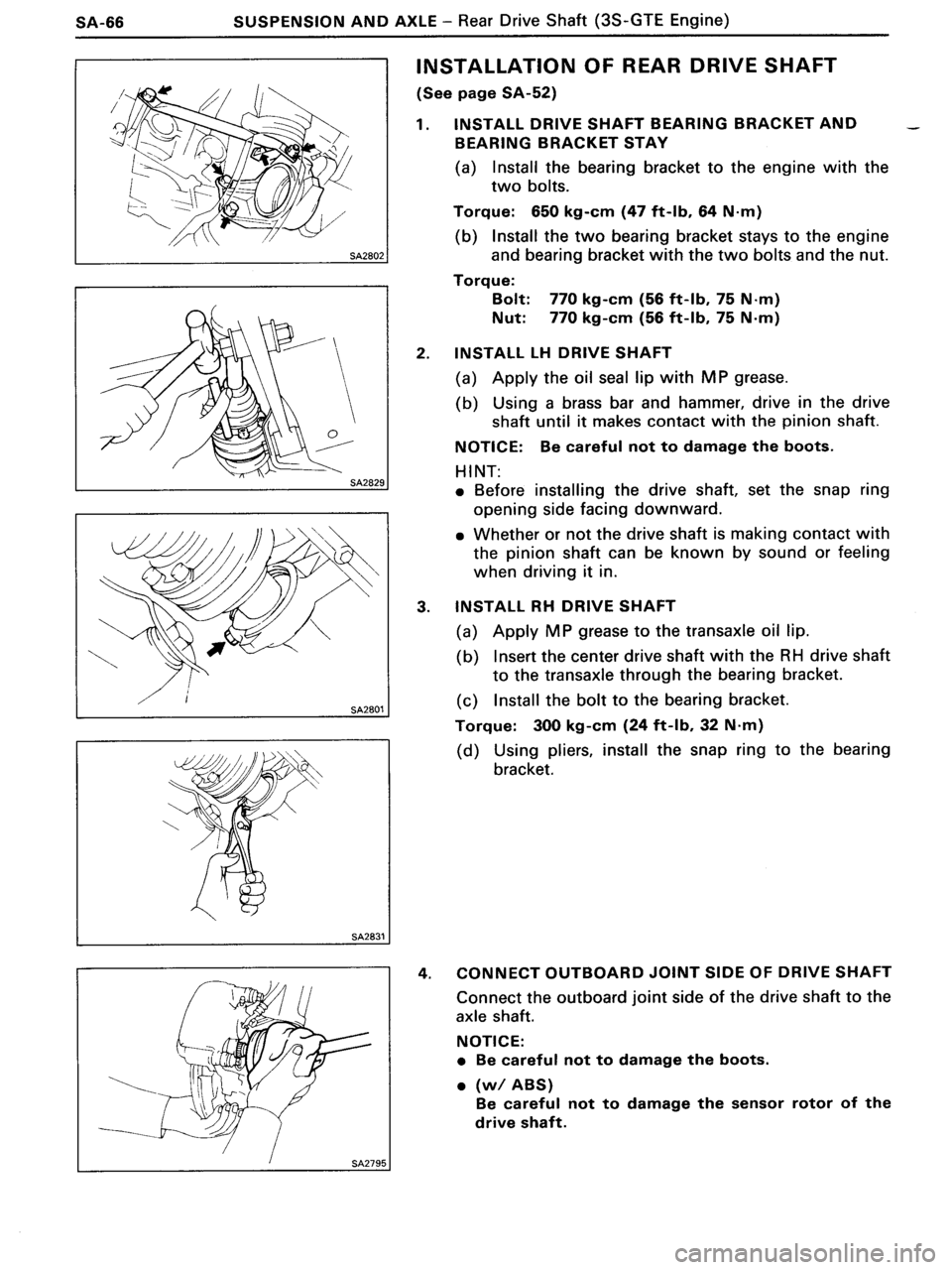 TOYOTA MR-2 1991 Factory Repair Manual TOYOTA MR-2 1991 Factory Repair Manual
