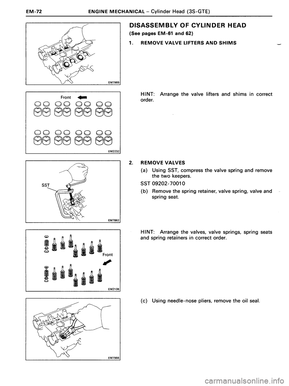 TOYOTA MR-2 1991 Factory Repair Manual TOYOTA MR-2 1991 Factory Repair Manual