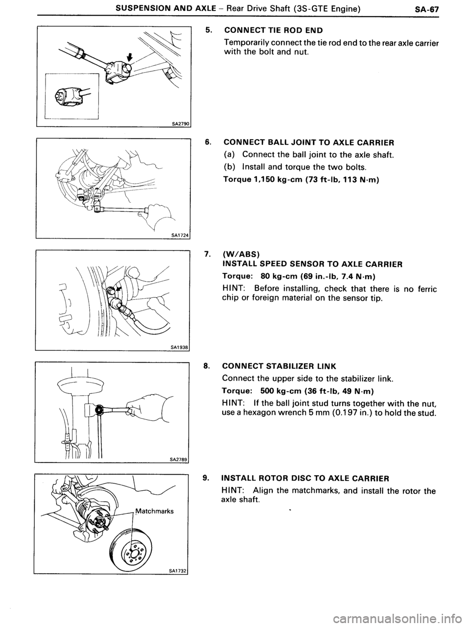 TOYOTA MR-2 1991 Factory Repair Manual TOYOTA MR-2 1991 Factory Repair Manual