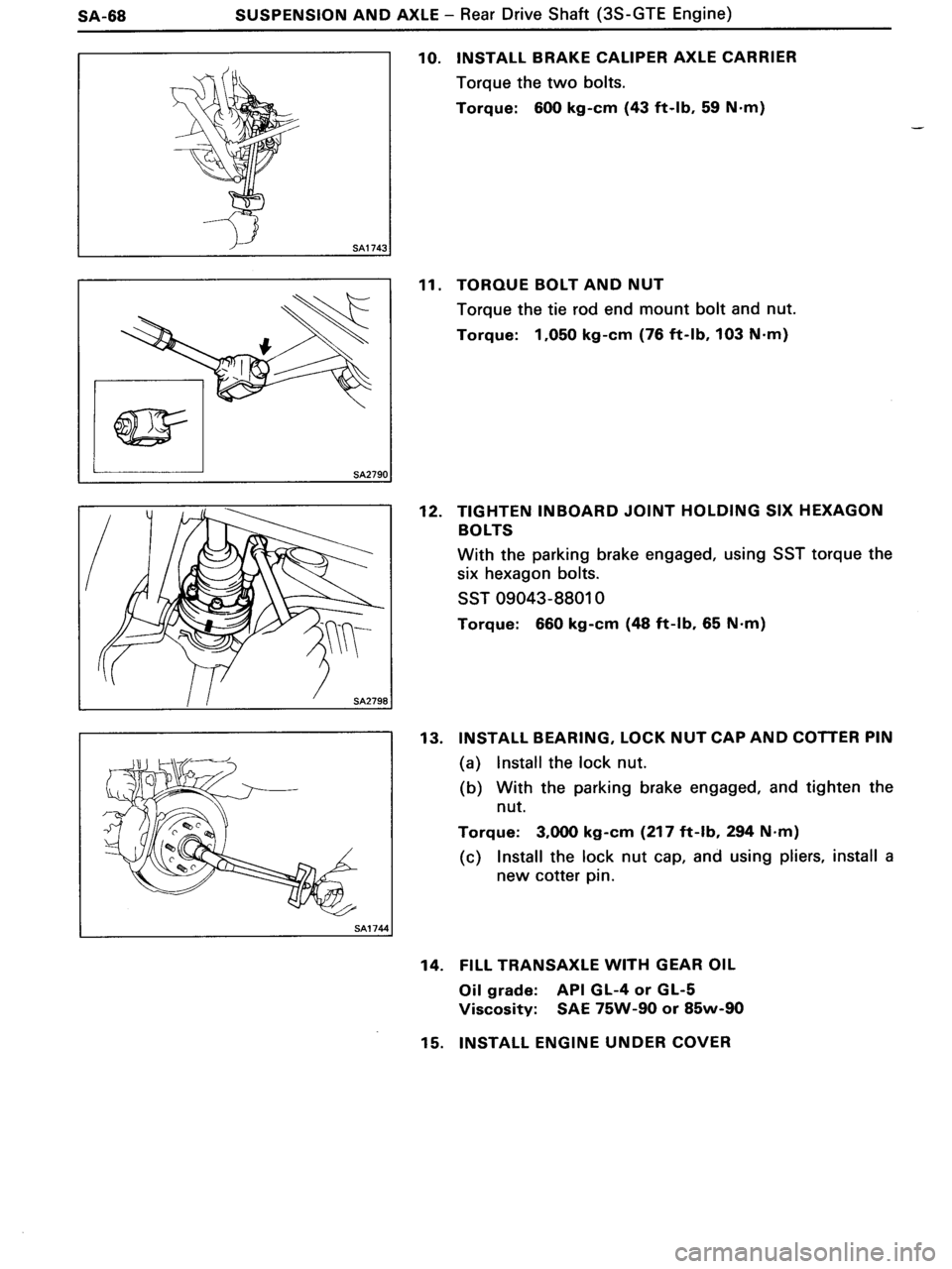 TOYOTA MR-2 1991 Factory Repair Manual TOYOTA MR-2 1991 Factory Repair Manual