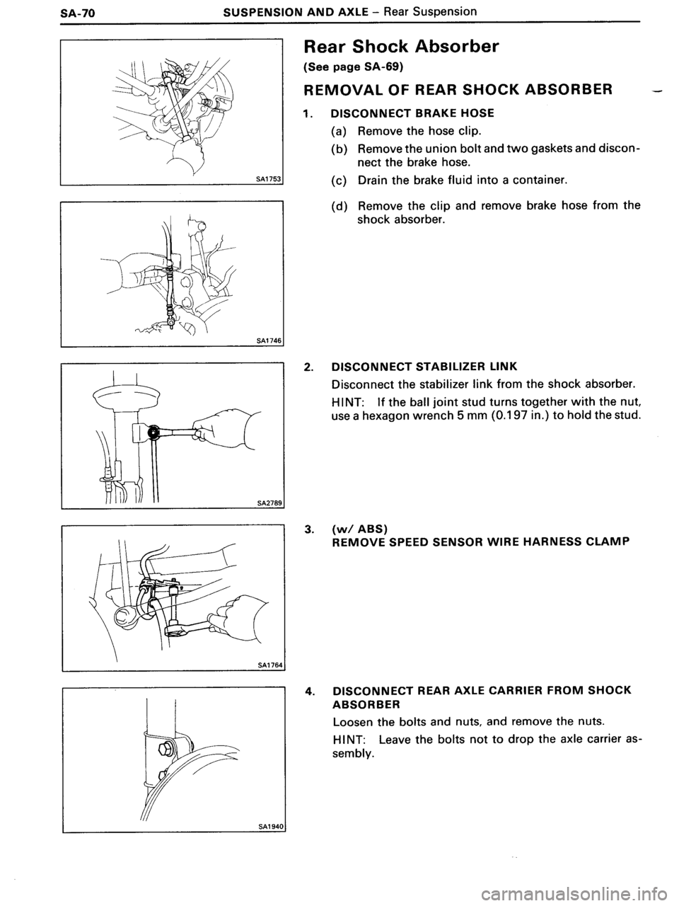 TOYOTA MR-2 1991 Factory Repair Manual TOYOTA MR-2 1991 Factory Repair Manual