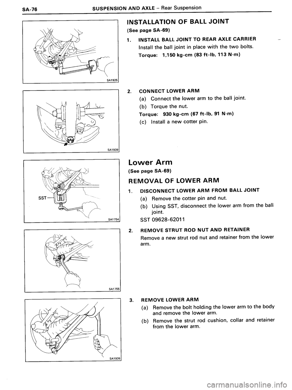 TOYOTA MR-2 1991 Factory Repair Manual TOYOTA MR-2 1991 Factory Repair Manual