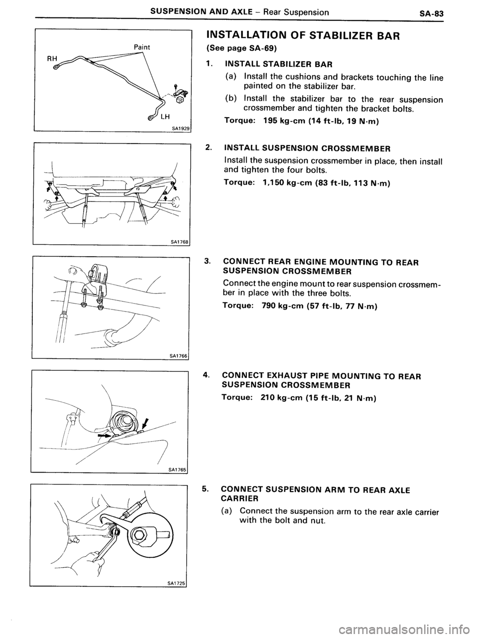 TOYOTA MR-2 1991 Factory Repair Manual TOYOTA MR-2 1991 Factory Repair Manual
