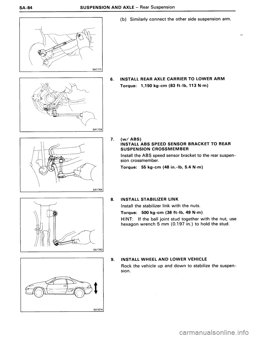 TOYOTA MR-2 1991 Factory Repair Manual TOYOTA MR-2 1991 Factory Repair Manual