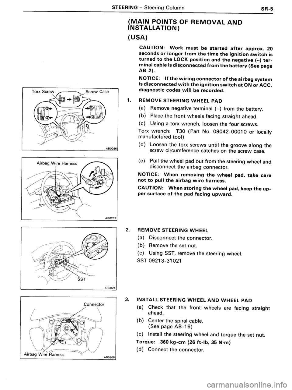 TOYOTA MR-2 1991 Factory Repair Manual TOYOTA MR-2 1991 Factory Repair Manual