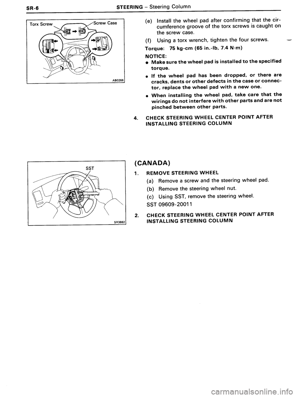 TOYOTA MR-2 1991 Factory Repair Manual TOYOTA MR-2 1991 Factory Repair Manual