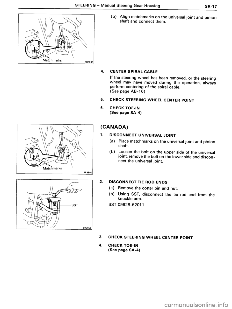 TOYOTA MR-2 1991 Factory Repair Manual TOYOTA MR-2 1991 Factory Repair Manual