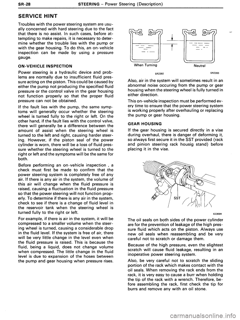 TOYOTA MR-2 1991 Factory Repair Manual TOYOTA MR-2 1991 Factory Repair Manual
