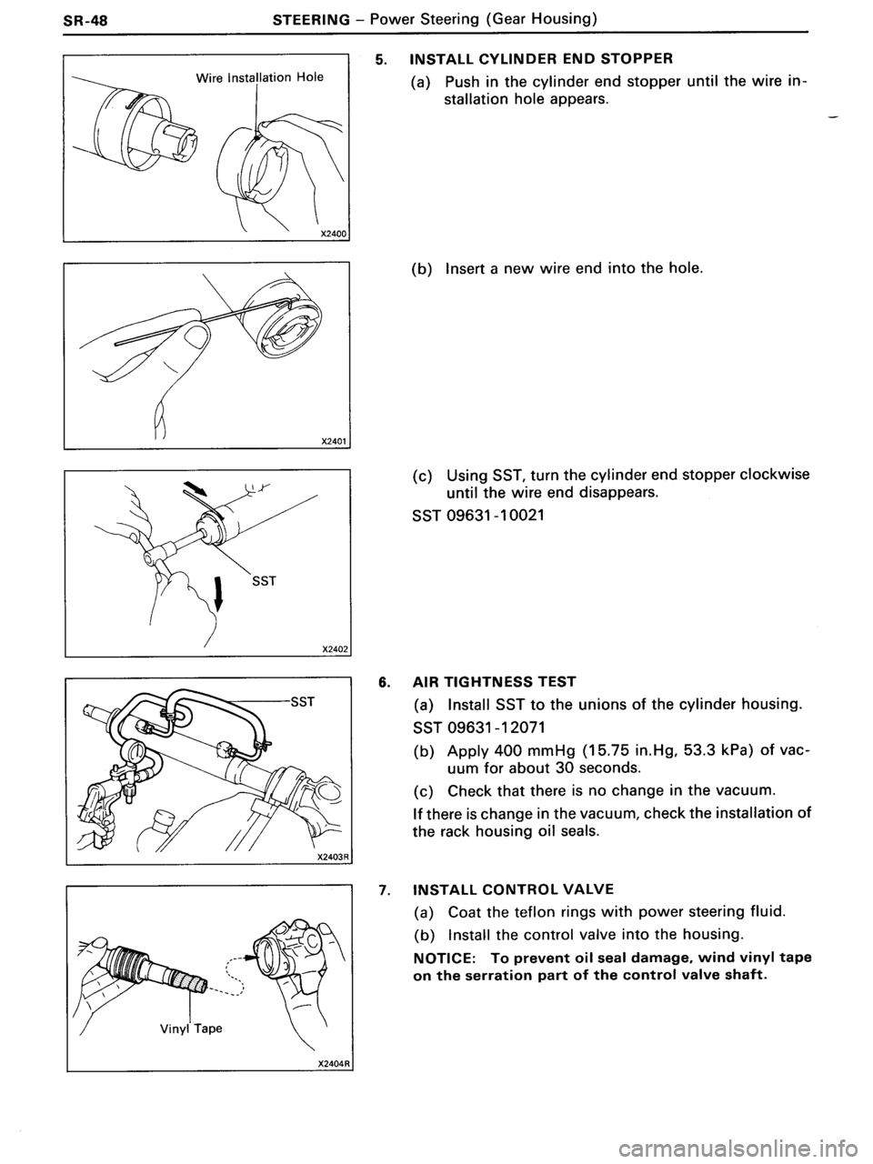 TOYOTA MR-2 1991 Factory Repair Manual TOYOTA MR-2 1991 Factory Repair Manual