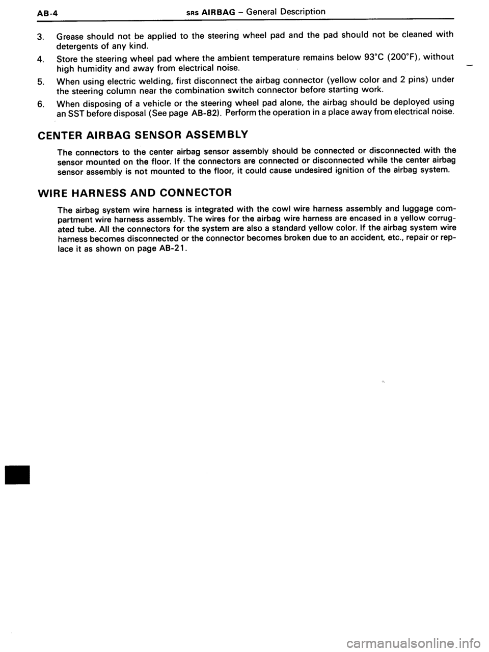 TOYOTA MR-2 1991 Factory Repair Manual TOYOTA MR-2 1991 Factory Repair Manual