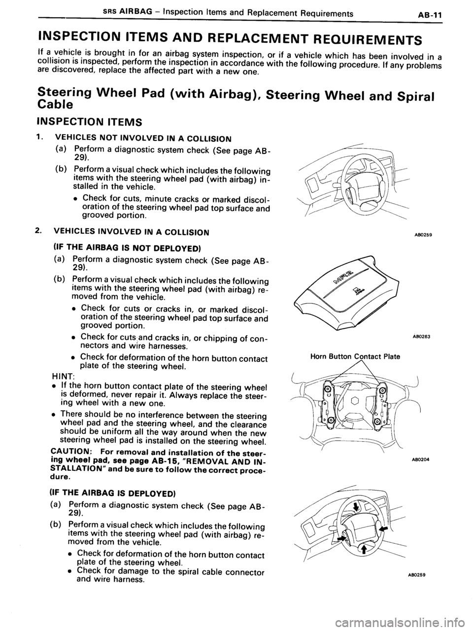 TOYOTA MR-2 1991 Factory Repair Manual TOYOTA MR-2 1991 Factory Repair Manual