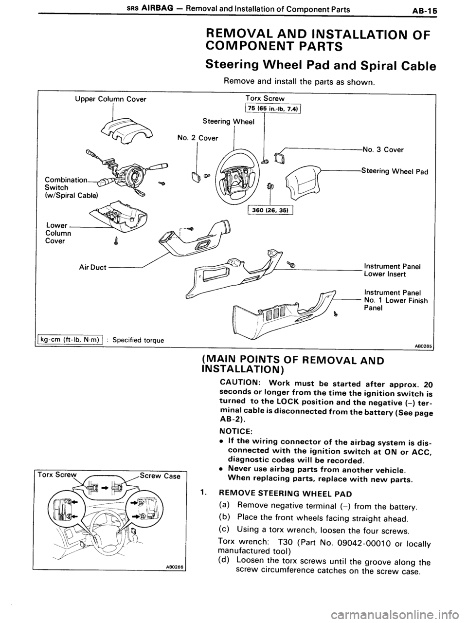 TOYOTA MR-2 1991 Factory Repair Manual TOYOTA MR-2 1991 Factory Repair Manual