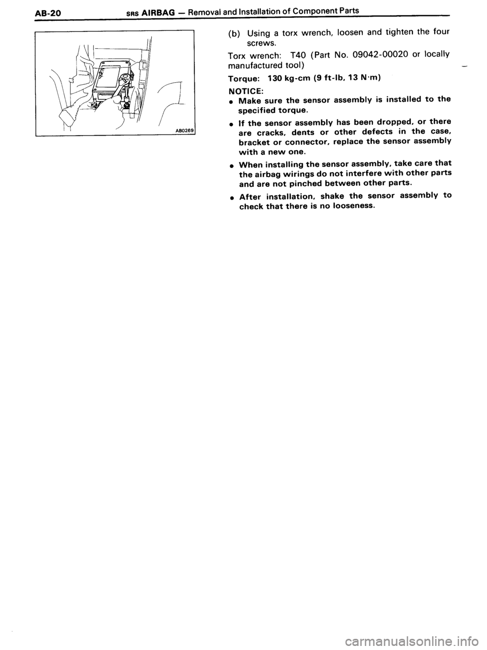 TOYOTA MR-2 1991 Factory Repair Manual TOYOTA MR-2 1991 Factory Repair Manual