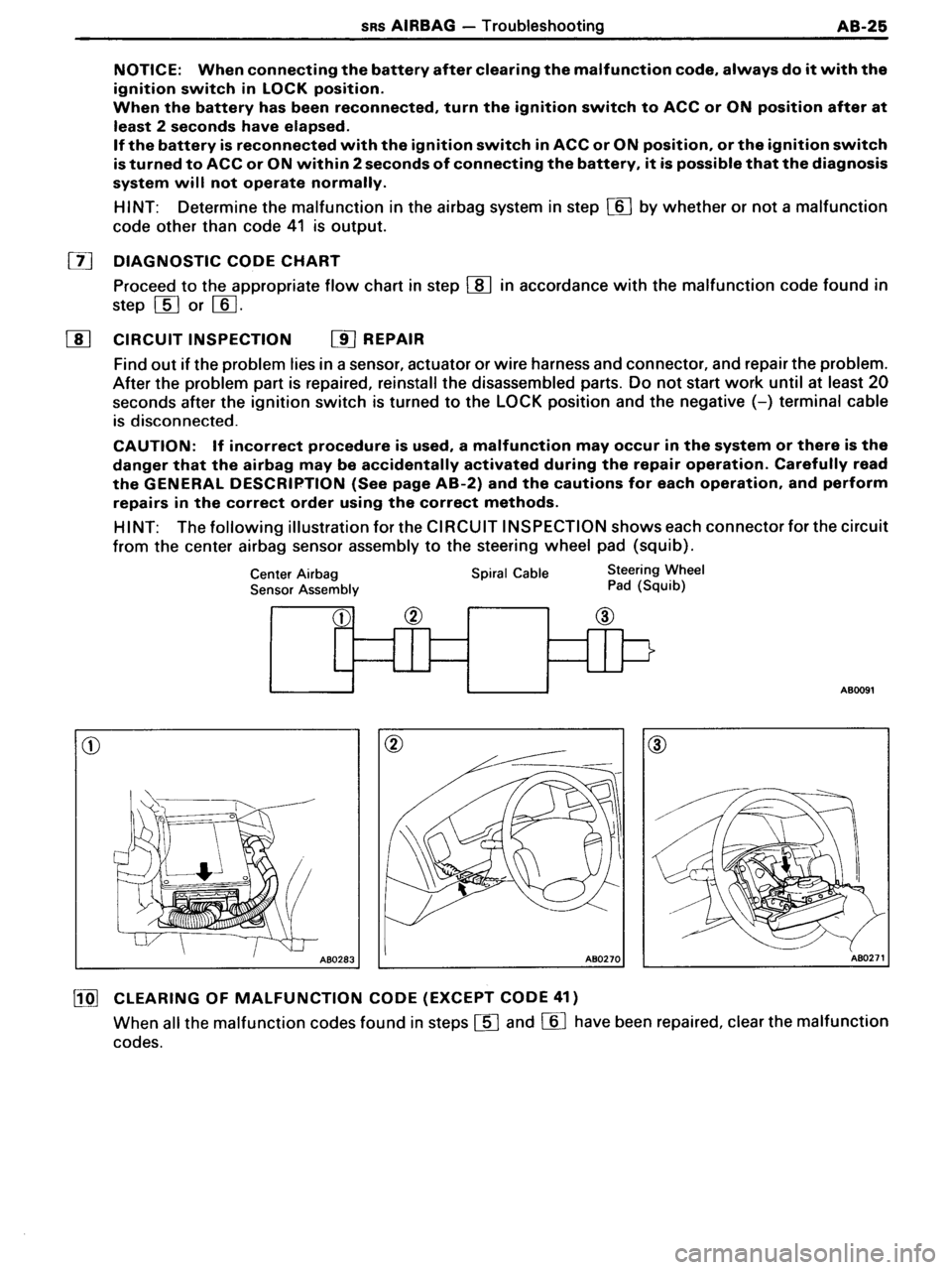 TOYOTA MR-2 1991 Factory Repair Manual TOYOTA MR-2 1991 Factory Repair Manual